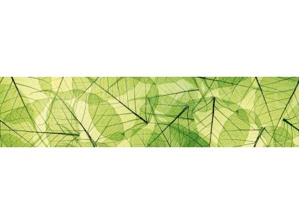 Samolepící fototapeta do kuchyně - Zelené listy, 260x60cm, 048