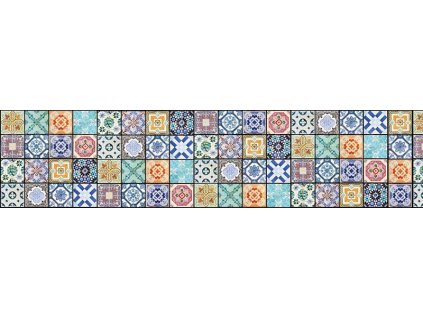 Samolepící fototapeta do kuchyně - Vintage kachličky, 260x60cm, 079